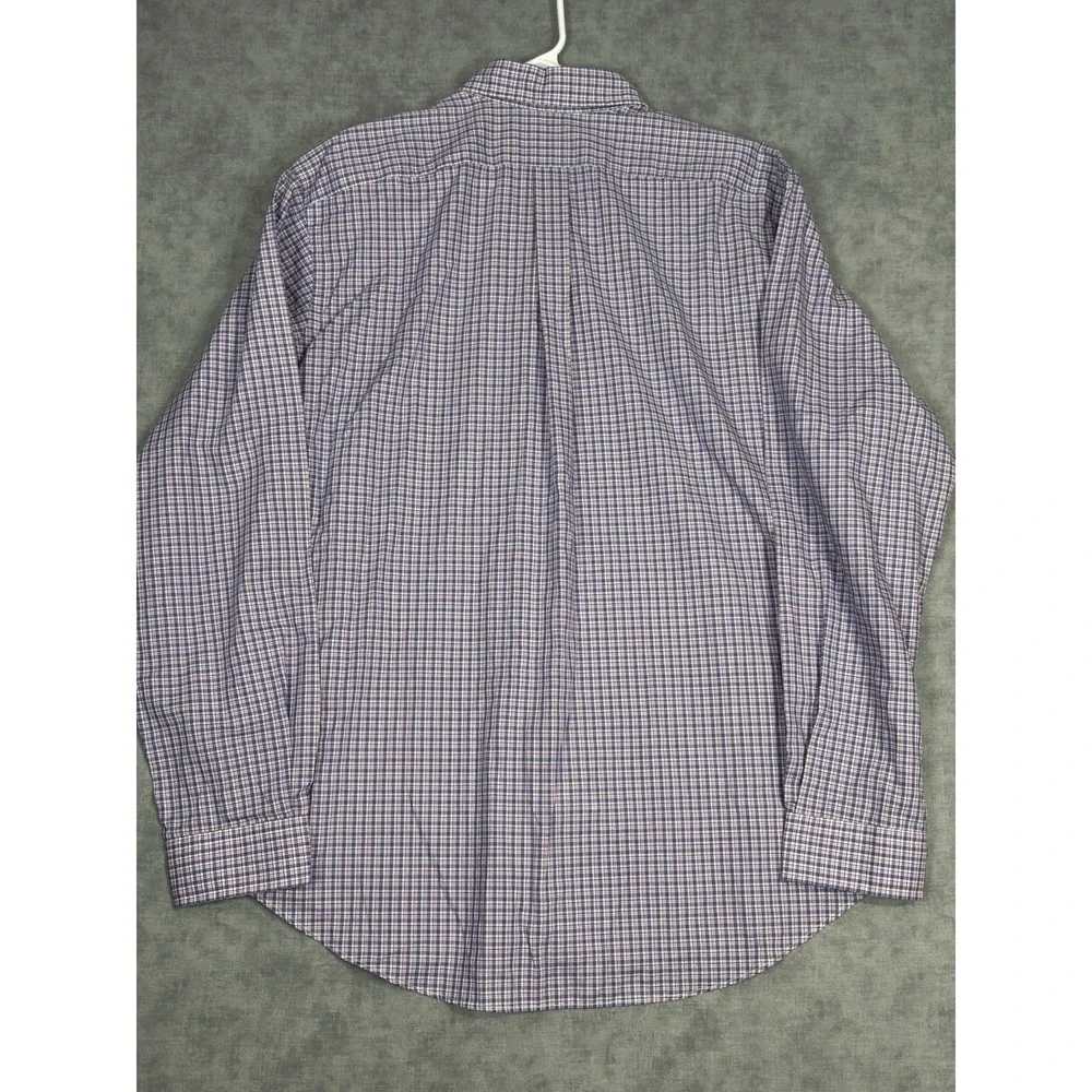 Polo Ralph Lauren Shirt Mens XL Classic Fit Blue Pink Plaid Cotton Button Down
